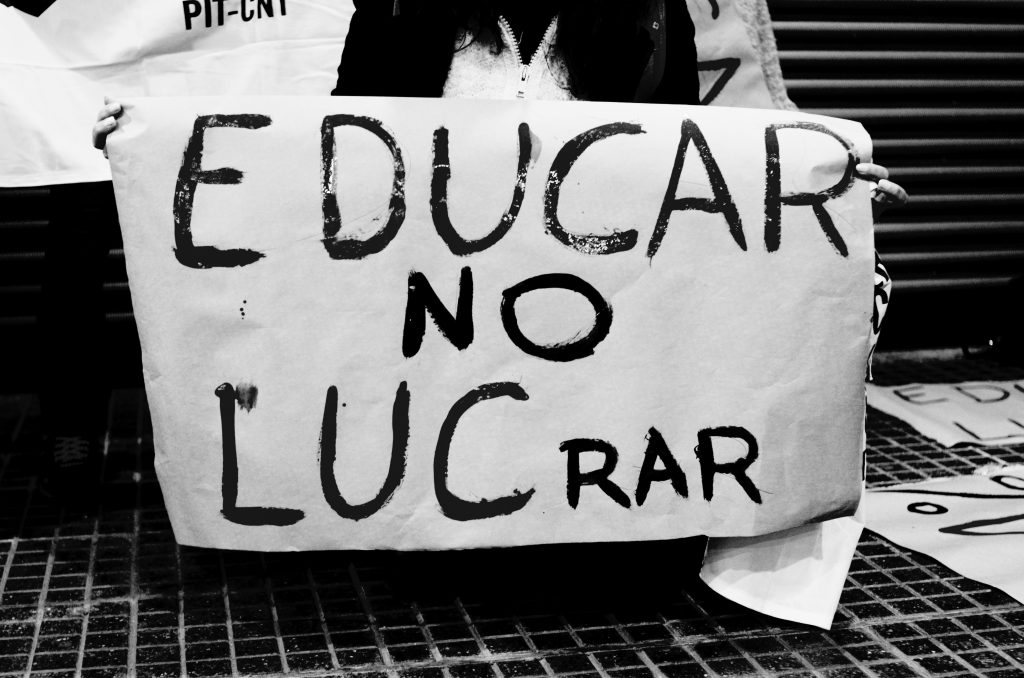 Movilización por presupuesto, FIC 12/08/20. Foto: Camila Méndez.
